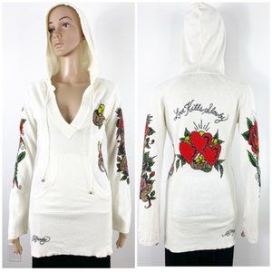 Ed Hardy Hooded Women's Sweater, Size M